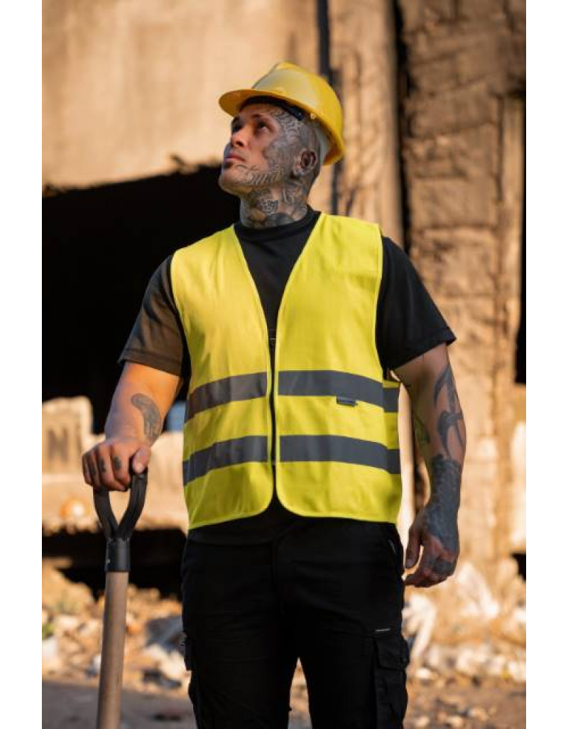 Vestă de lucru cu fermoar și elemente reflectorizante